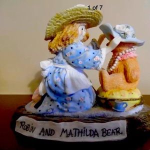 😎❤️Robin &  Mathilda bear tea party Linda Grayson